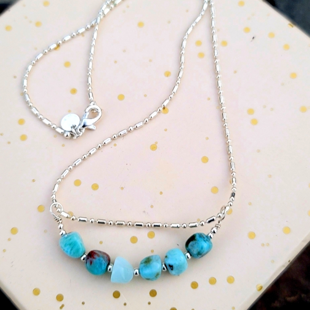 Sterling Silver Larimar Necklace